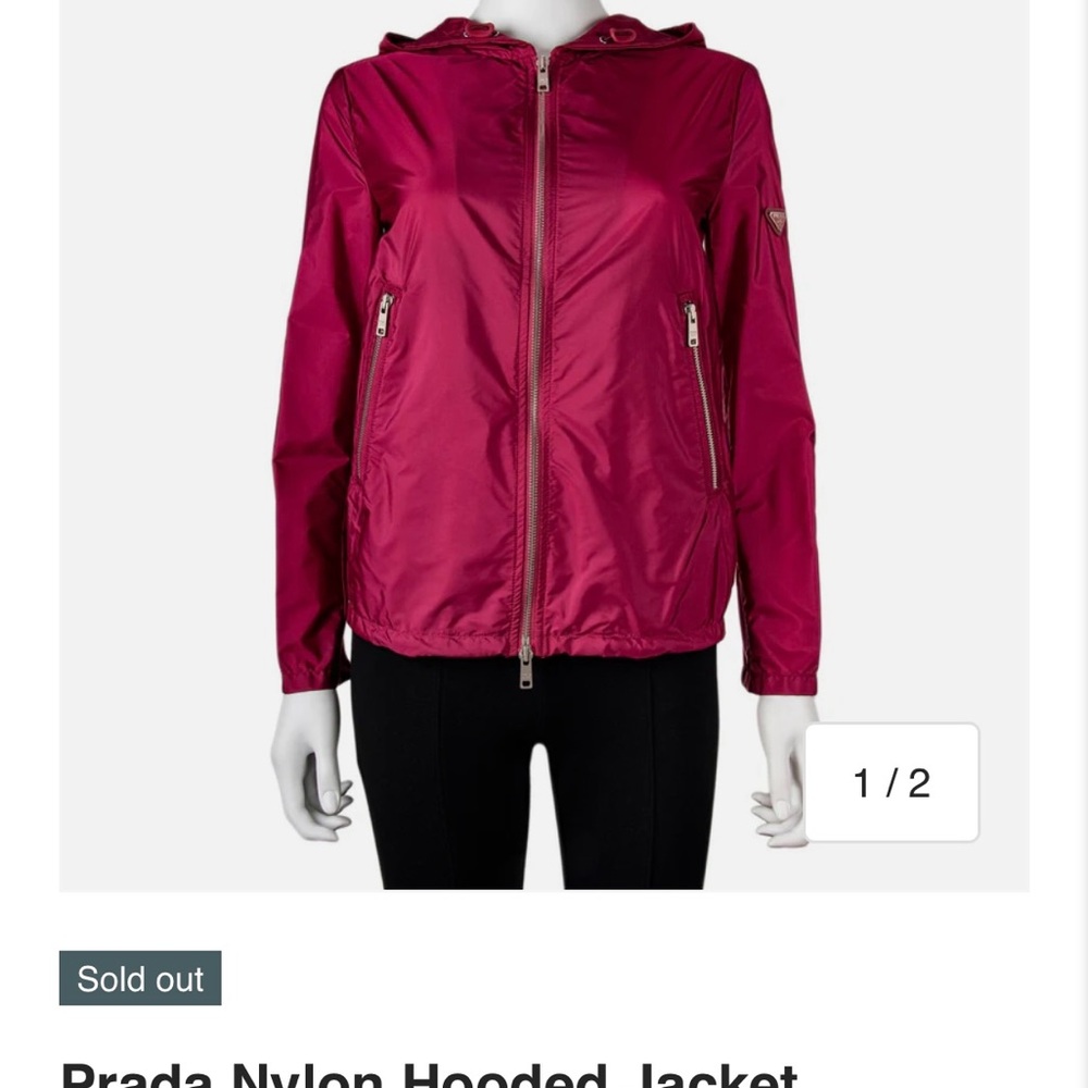 Prada Pink Utility Jacket Nylon Hooded